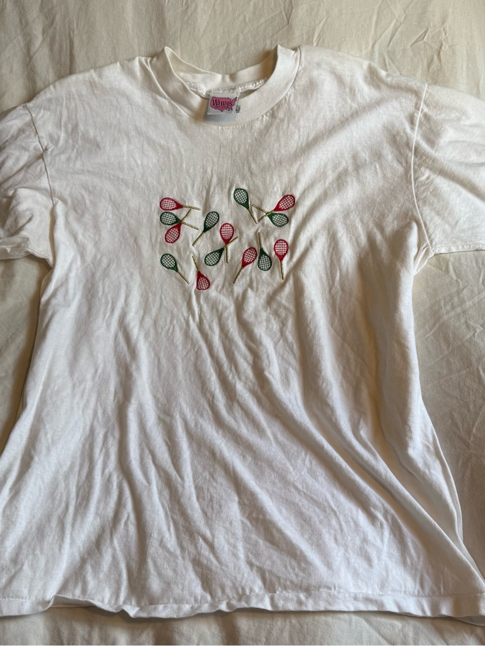 Vintage Tennis Racket Embroidered Tee